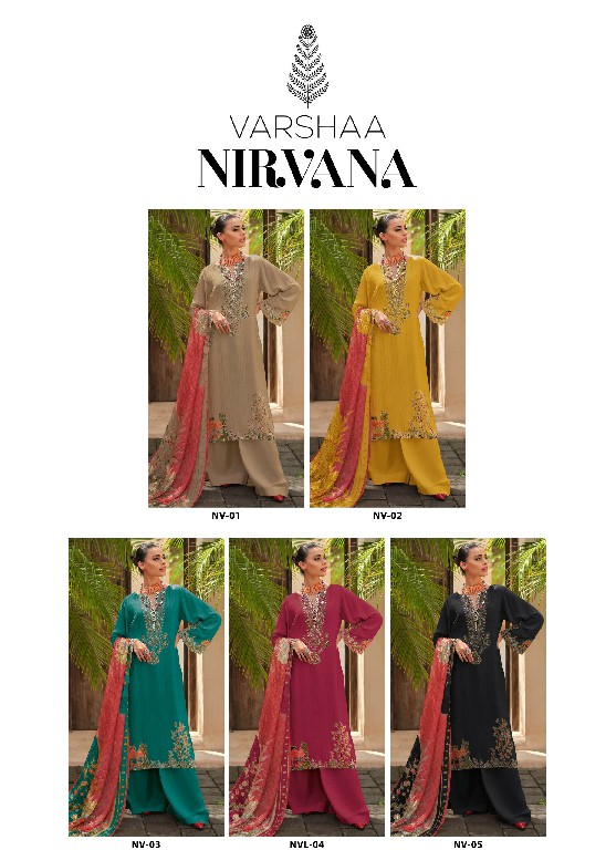 Varsha Nirvana Wholesale Crepe Digitally With Handwork Salwar Suits