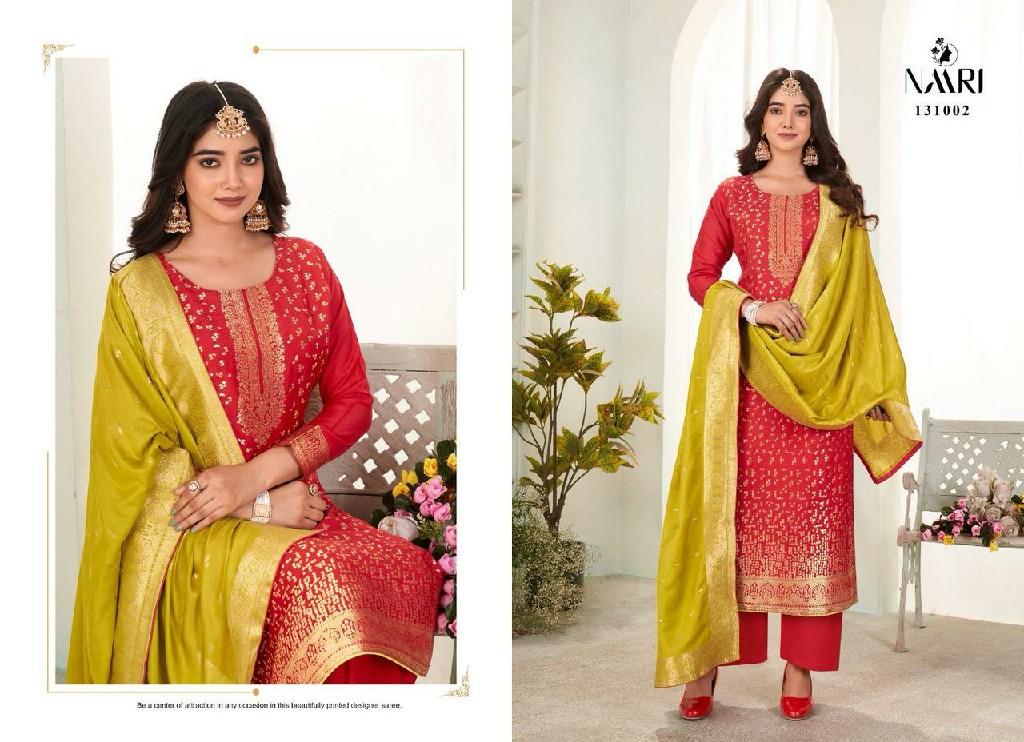 Naari Benz Vol-5 Wholesale Pure Muslin Jacquard Dress Material