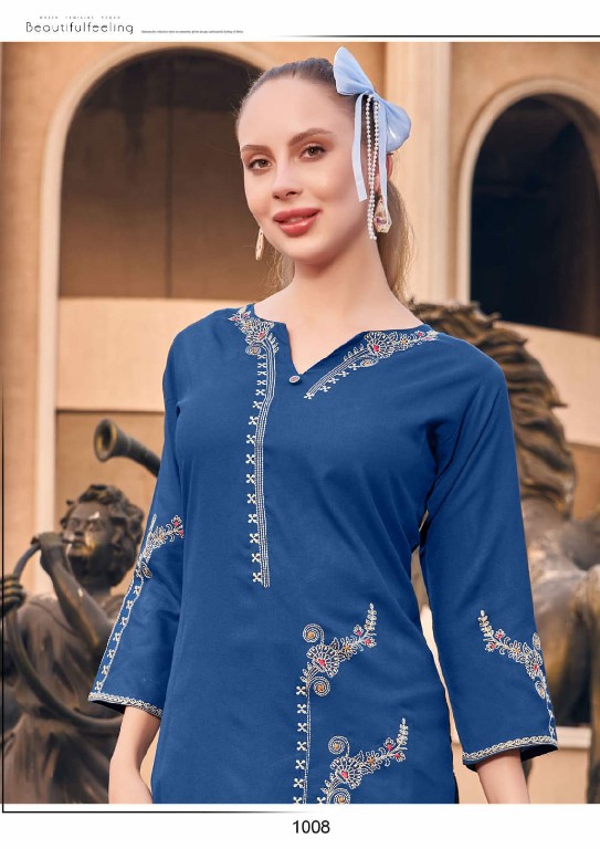 Rangmaya Farah Wholesale Kurti With Sliw Work Long Kurtis Catalog