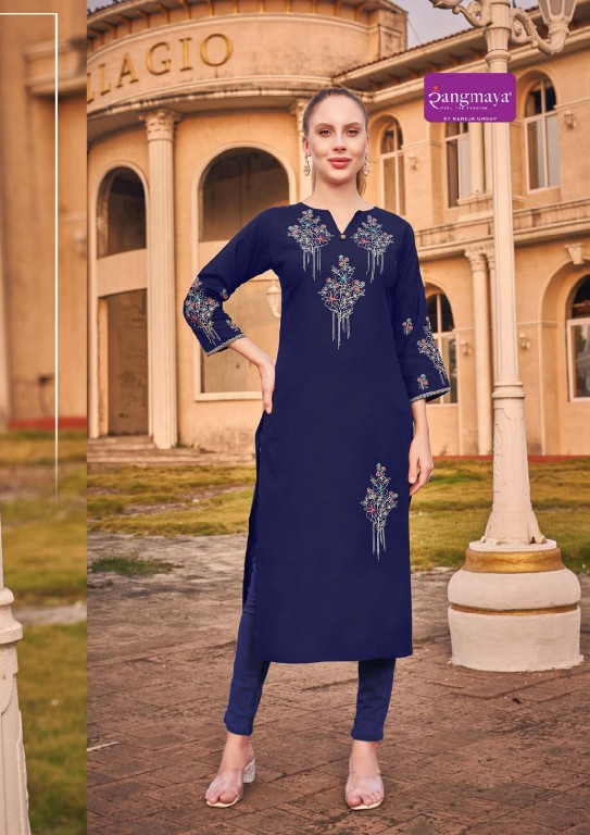 Rangmaya Farah Wholesale Kurti With Sliw Work Long Kurtis Catalog