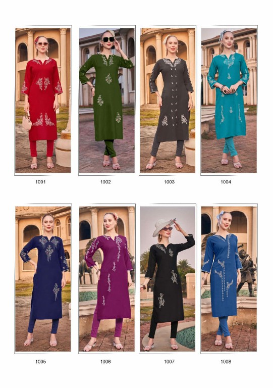 Rangmaya Farah Wholesale Kurti With Sliw Work Long Kurtis Catalog