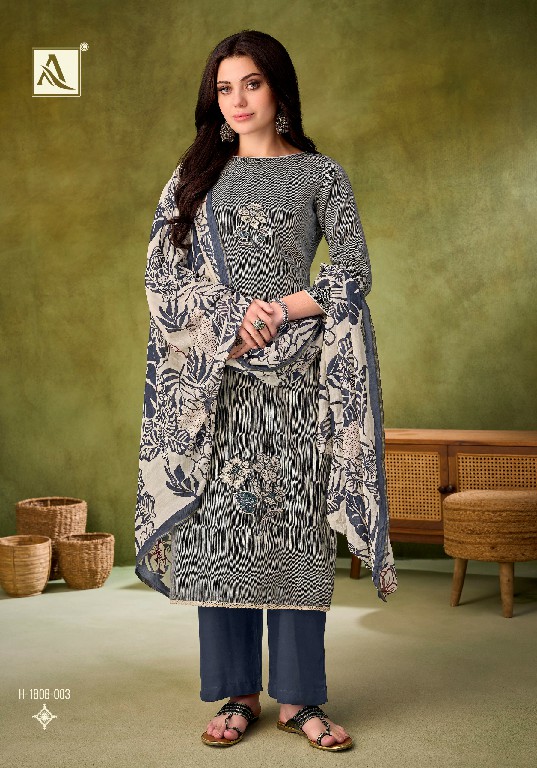 Alok Vihani Wholesale Pure Zam With Embroidery Work Dress Material