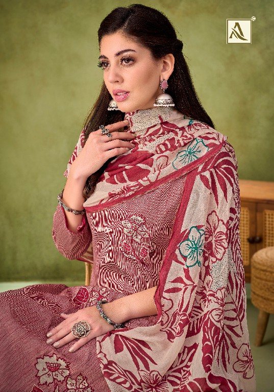 Alok Vihani Wholesale Pure Zam With Embroidery Work Dress Material