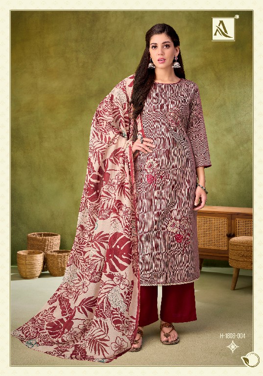 Alok Vihani Wholesale Pure Zam With Embroidery Work Dress Material