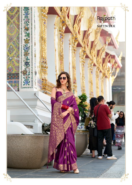 Rajpath White Rose Wholesale Sattin Silk Fabrics Indian Sarees