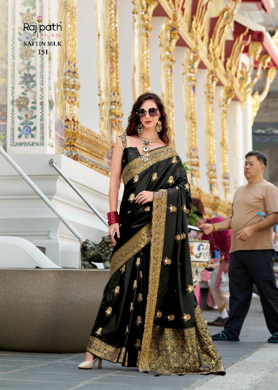 Rajpath White Rose Wholesale Sattin Silk Fabrics Indian Sarees