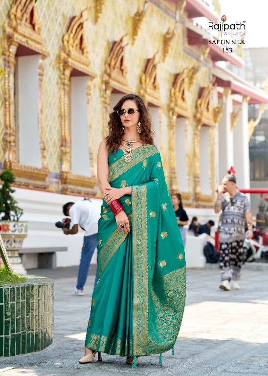 Rajpath White Rose Wholesale Sattin Silk Fabrics Indian Sarees
