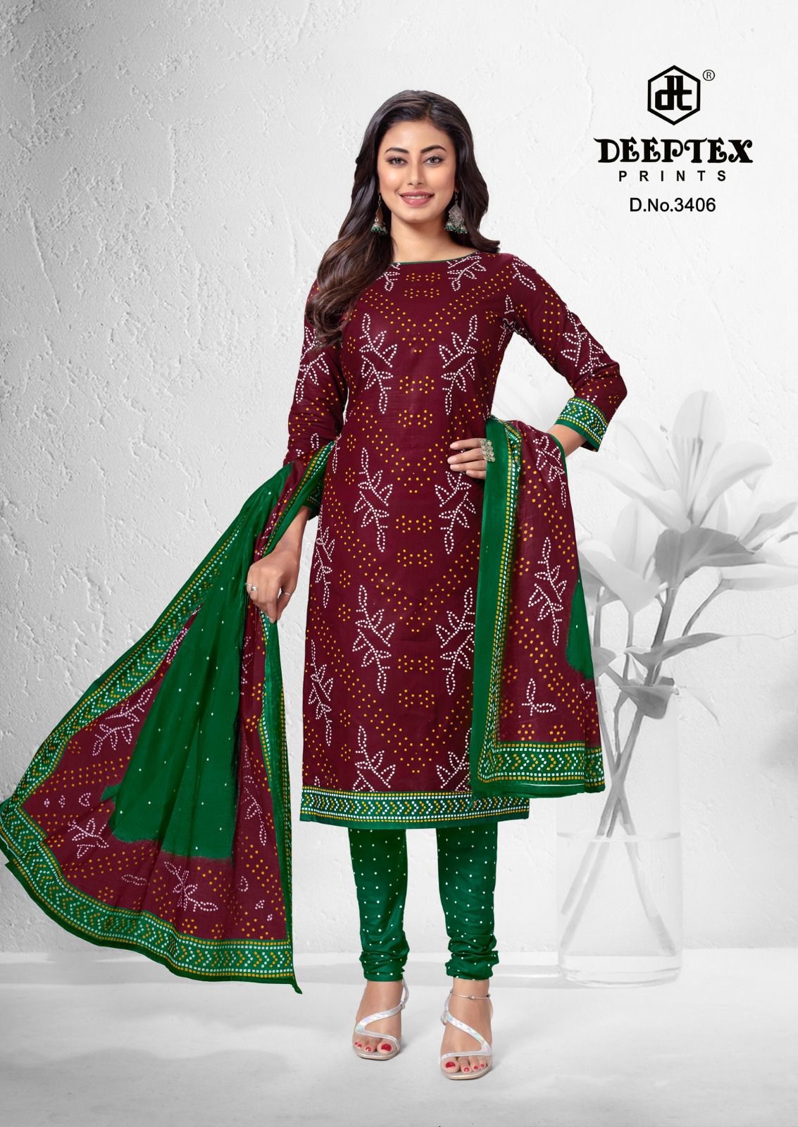 Deeptex Classic Chunaris Vol-34 Wholesale Pure Cotton Printed Dress Material