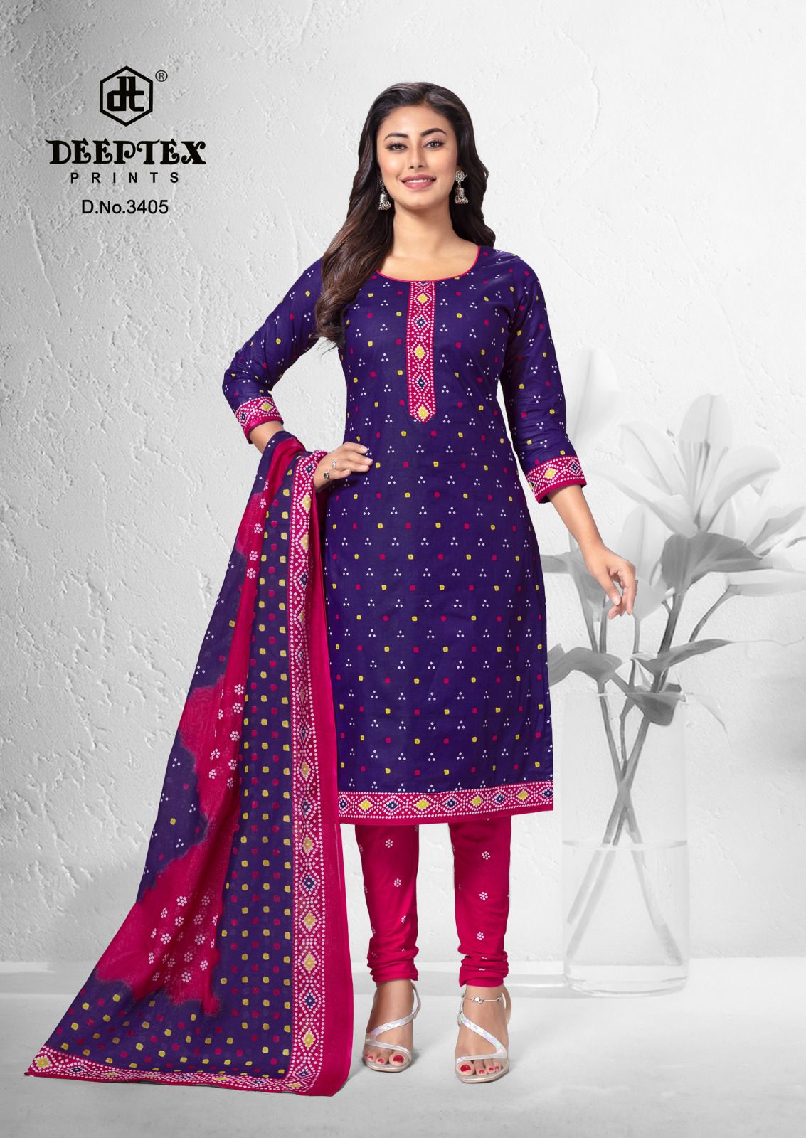 Deeptex Classic Chunaris Vol-34 Wholesale Pure Cotton Printed Dress Material