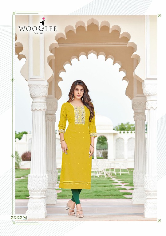 wooglee chitra rayon jacquard fully stitch casual long kurti