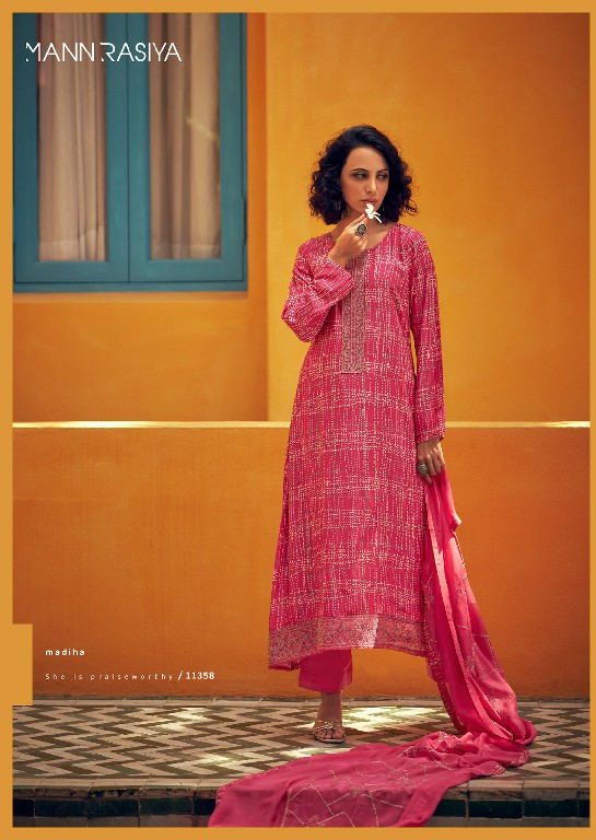aman by mann rasiya modal muslin silk pretty look dress material