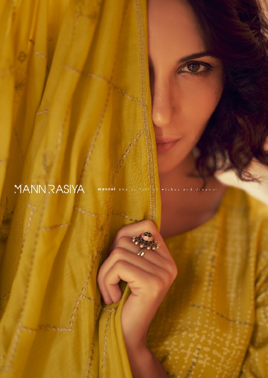 aman by mann rasiya modal muslin silk pretty look dress material