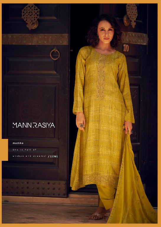 aman by mann rasiya modal muslin silk pretty look dress material