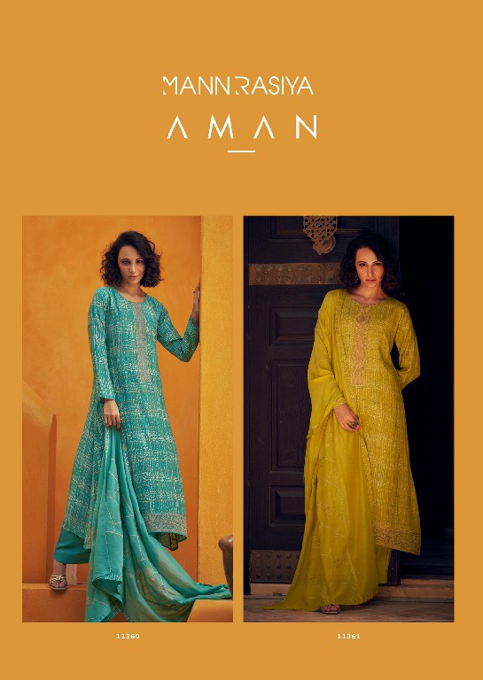 aman by mann rasiya modal muslin silk pretty look dress material