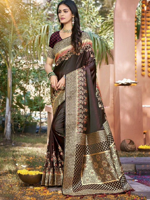 bunawat kangana satan silk zari weaving silk saris wholesaler