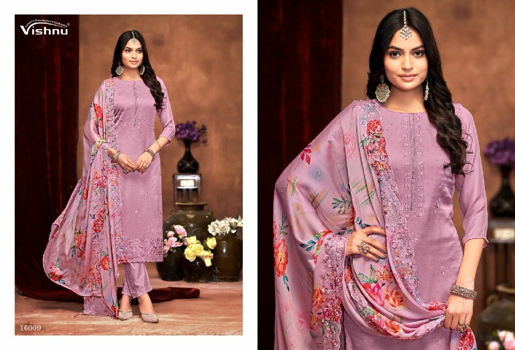 Vishnu Karamat Vol-6 Wholesale Silk Georgette With Swaroski Work Dress Material