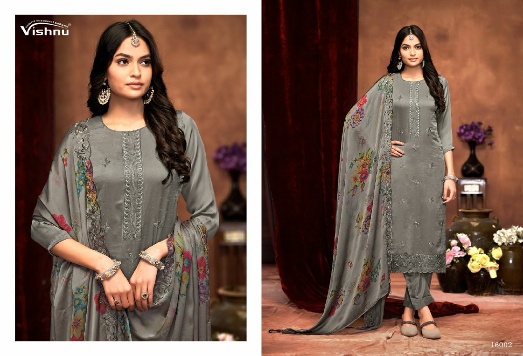 Vishnu Karamat Vol-6 Wholesale Silk Georgette With Swaroski Work Dress Material