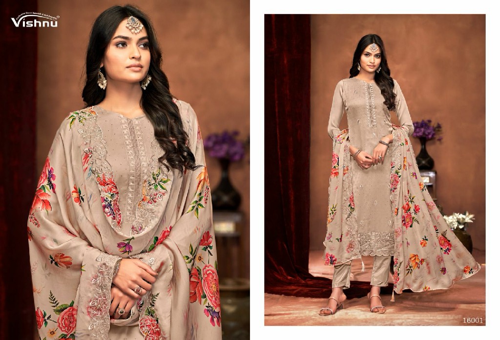 Vishnu Karamat Vol-6 Wholesale Silk Georgette With Swaroski Work Dress Material