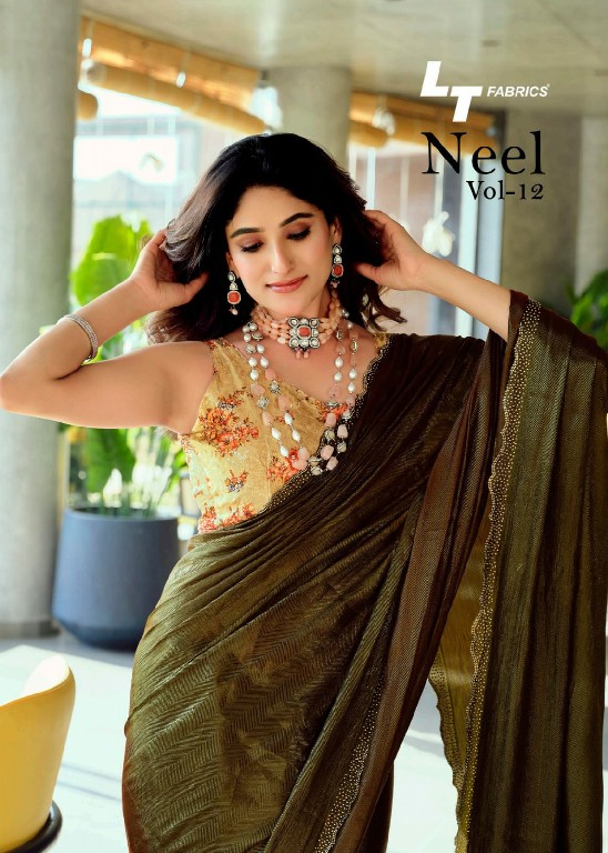 LT Fabrics Neel Vol-12 Wholesale Mono Satin With Swaroski Work Party Wear Sarees