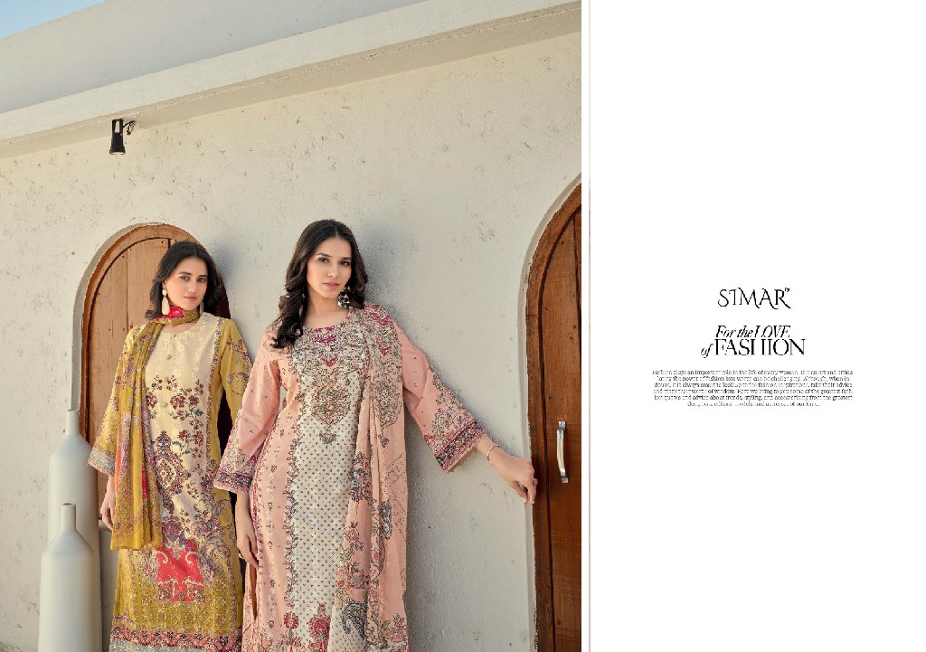 Glossy Simar Saima Vol-12 Wholesale Fine Cotton With Work Suits