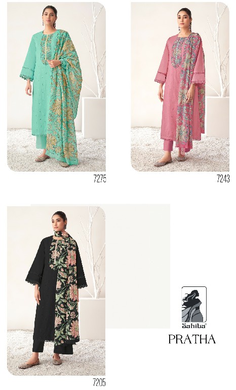 Sahiba Pratha Wholesale Pure Cotton Lawn With Embroidery Work Salwar Suits