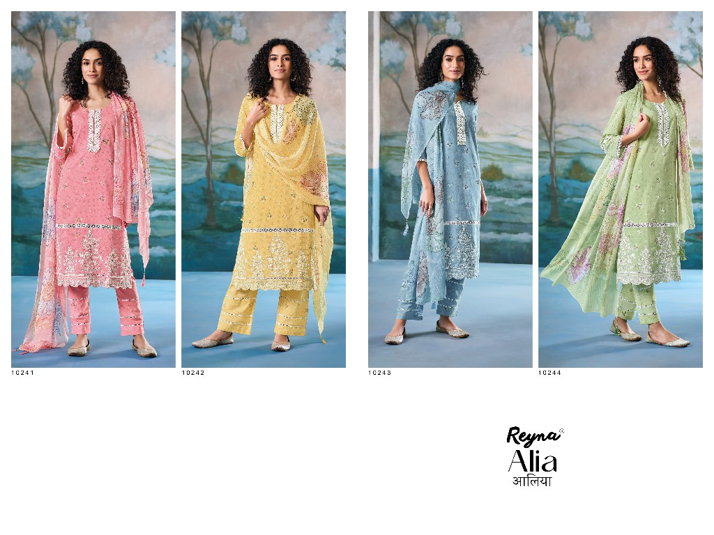 Reyna Alia Wholesale Superior Cotton Block Print With Work Salwar Suits