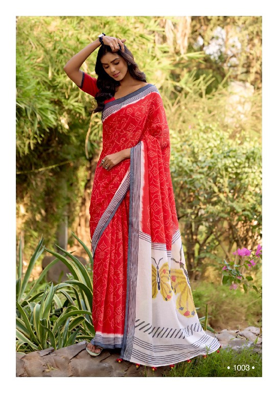 SR Sarees Darshana Wholesale Pure Linen With Designer Print Sarees