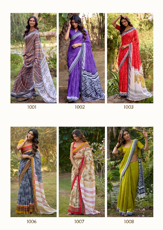 SR Sarees Darshana Wholesale Pure Linen With Designer Print Sarees