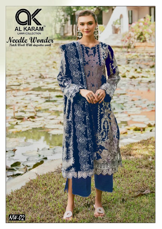 Al karam Needle Wonder Wholesale Patch Work With Dupatta Work Dress Material