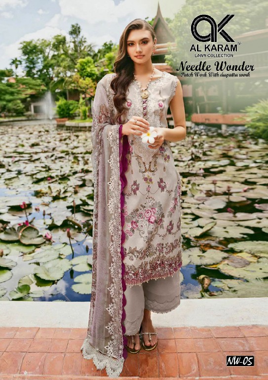 Al karam Needle Wonder Wholesale Patch Work With Dupatta Work Dress Material