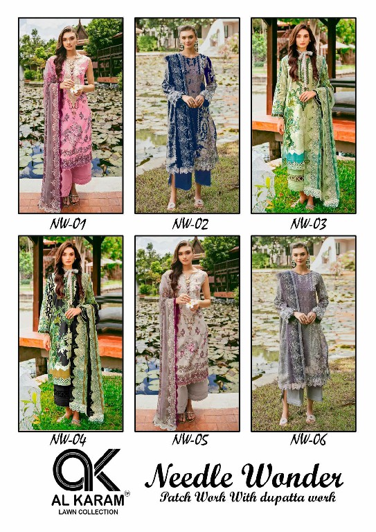 Al karam Needle Wonder Wholesale Patch Work With Dupatta Work Dress Material