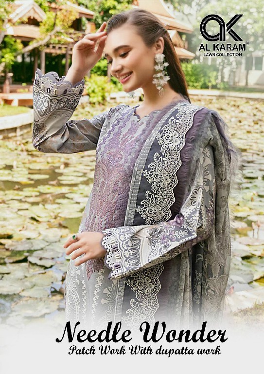 Al karam Needle Wonder Wholesale Patch Work With Dupatta Work Dress Material