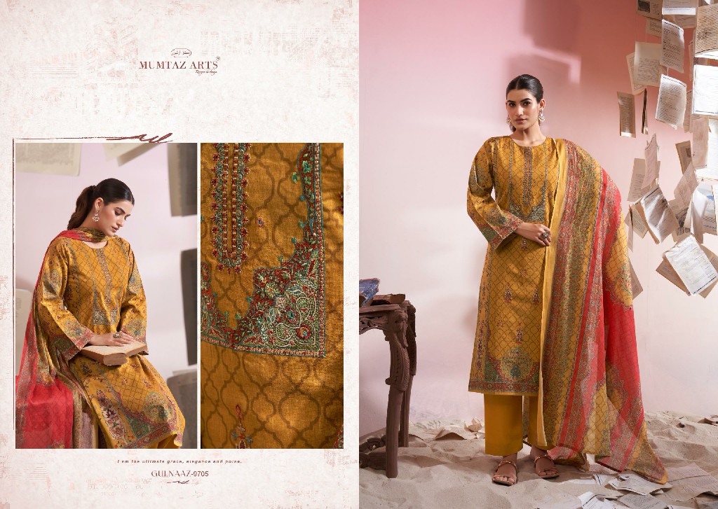 Mumtaz Arts Gulnaaz Wholesale Pure Viscose Cotton With Heavy Embroidery Dress Material