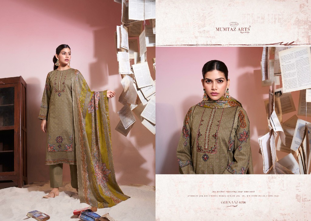 Mumtaz Arts Gulnaaz Wholesale Pure Viscose Cotton With Heavy Embroidery Dress Material