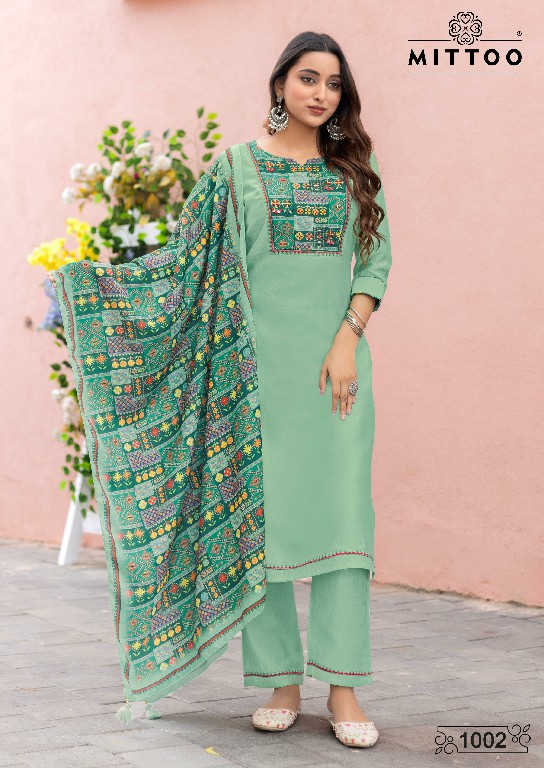 Mittoo Day Light Wholesale Modal Silk Kurti With Pant And Dupatta
