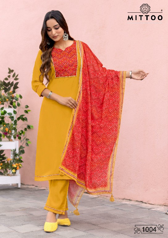 Mittoo Day Light Wholesale Modal Silk Kurti With Pant And Dupatta