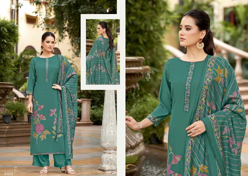 Salvi Shally Silk Vol-2 Wholesale Modal Silk With Embroidery Work Dress Material