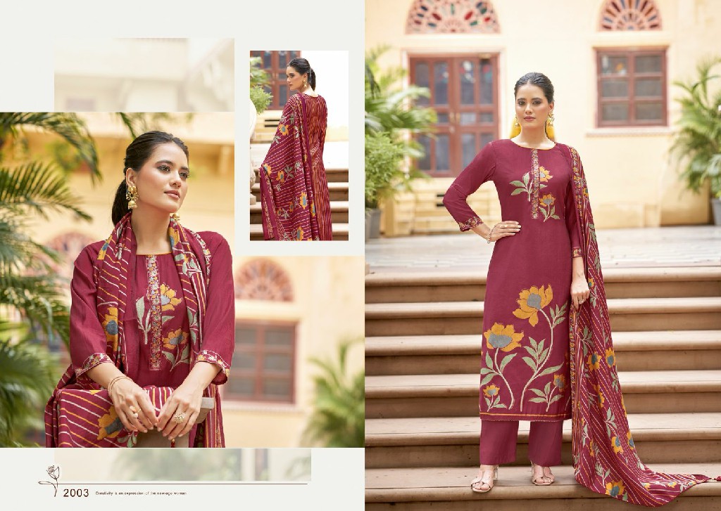 Salvi Shally Silk Vol-2 Wholesale Modal Silk With Embroidery Work Dress Material