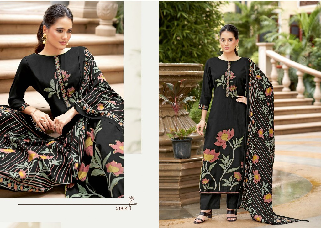 Salvi Shally Silk Vol-2 Wholesale Modal Silk With Embroidery Work Dress Material
