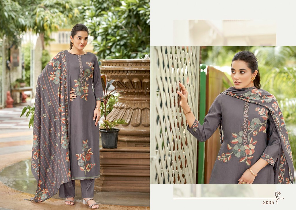 Salvi Shally Silk Vol-2 Wholesale Modal Silk With Embroidery Work Dress Material