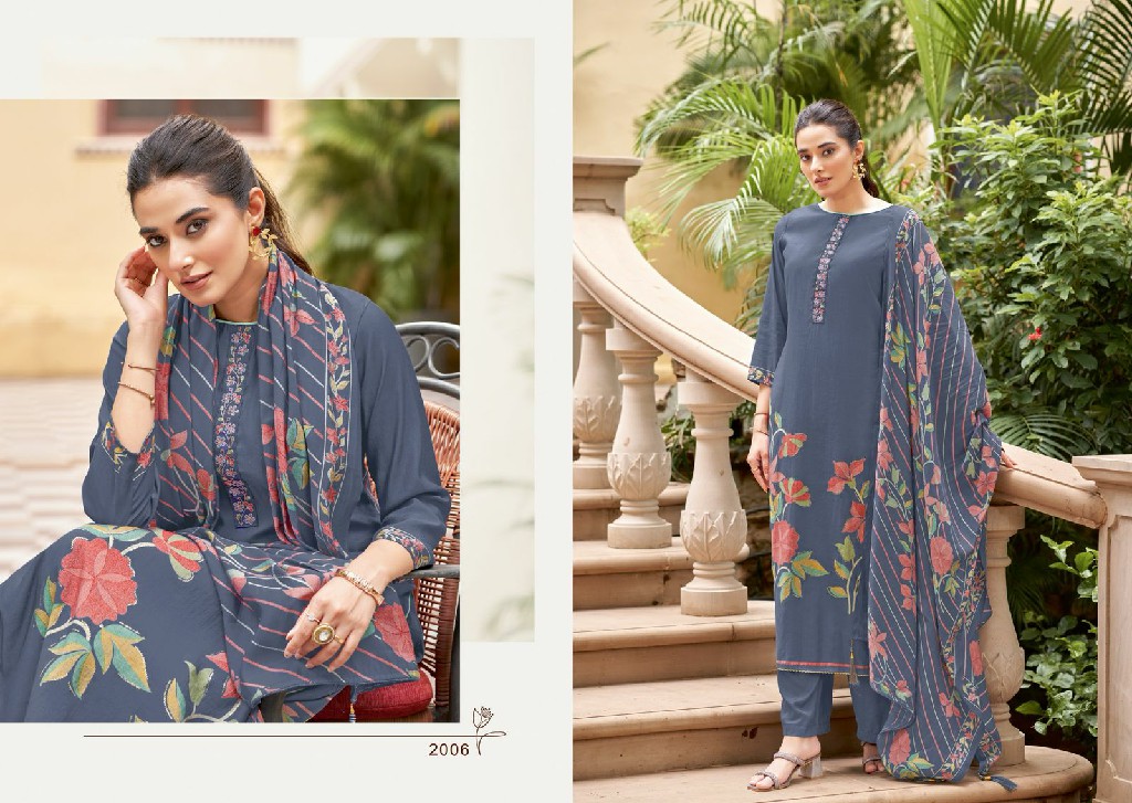 Salvi Shally Silk Vol-2 Wholesale Modal Silk With Embroidery Work Dress Material
