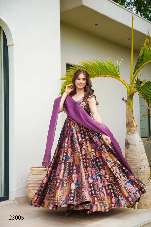 Lucaya Vol-23 Wholesale Fully Flared Ethnic Wear Gowns Catalog