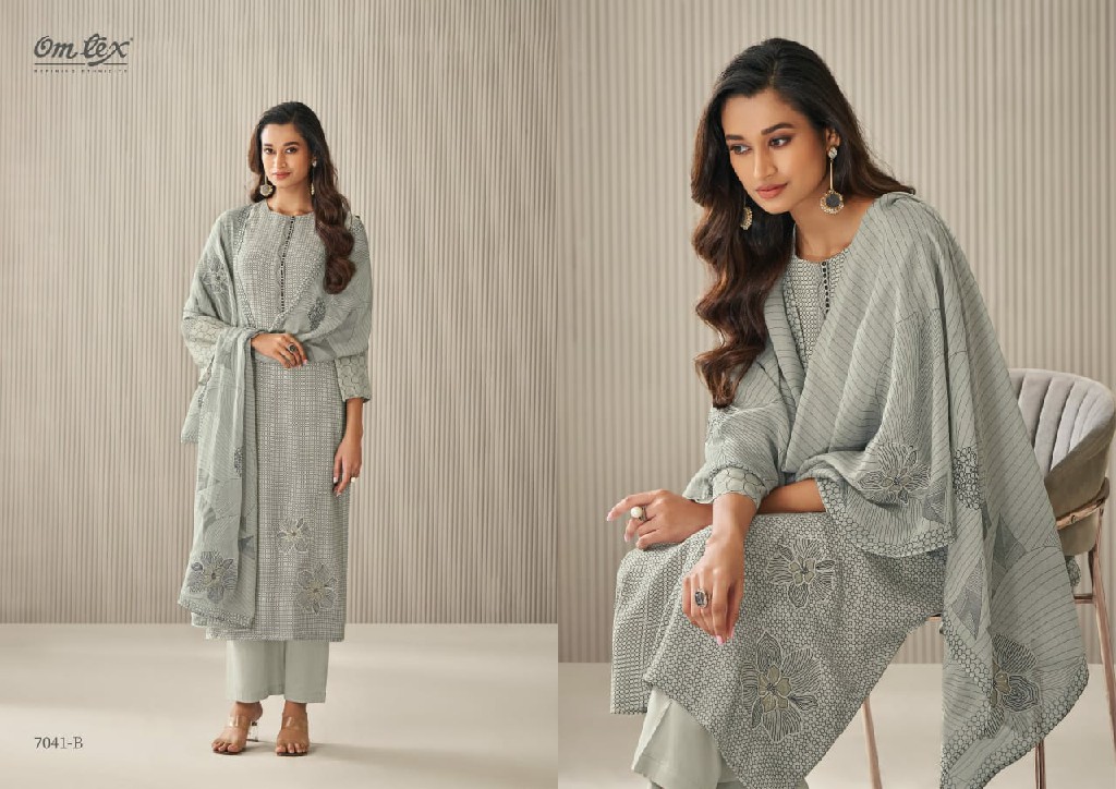 Omtex Alessia Wholesale Daisy Silk With Embroidery Work Salwar Suits