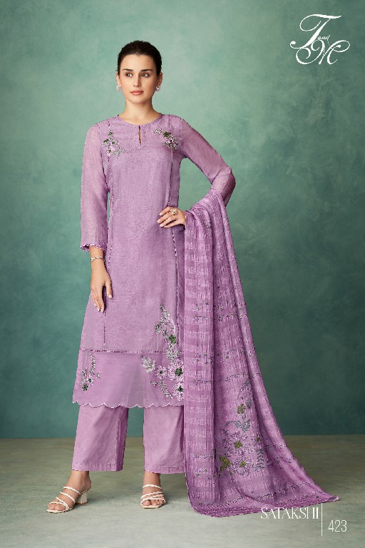 T And M Satakshi Wholesale Pure Linen Dyed With Embroidery Work Salwar Suits