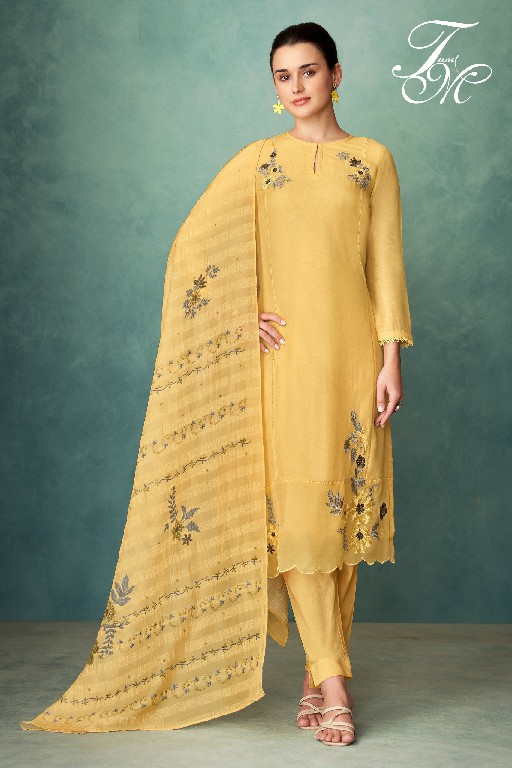 T And M Satakshi Wholesale Pure Linen Dyed With Embroidery Work Salwar Suits