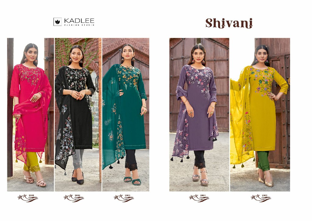 Kadlee Shivani Wholesale Viscose Weaving Kurti With Pant And Dupatta