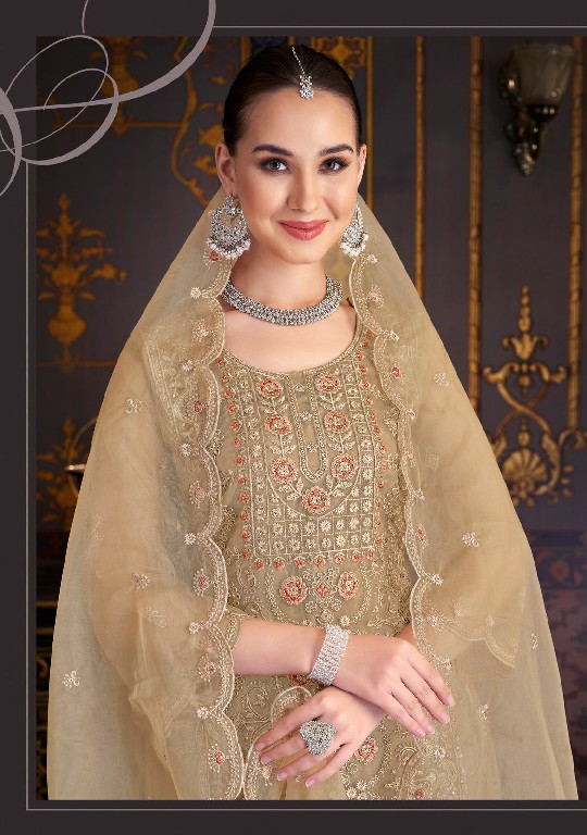 Alok Iftar Wholesale Heavy Organza Fancy Embroidery Work Dress Material