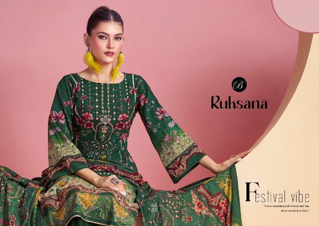 Belliza Ruksana Wholesale Pure Cotton With Handwork Work Dress Material