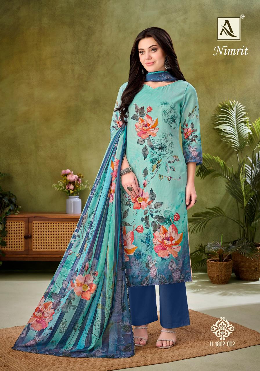alok launch nimrit zam print casual wear pakistani dress material