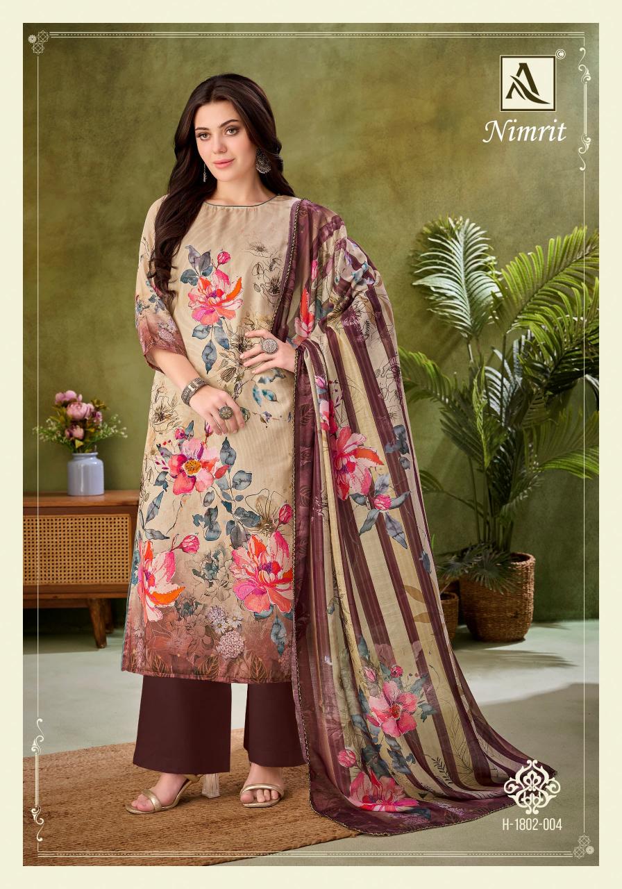 alok launch nimrit zam print casual wear pakistani dress material
